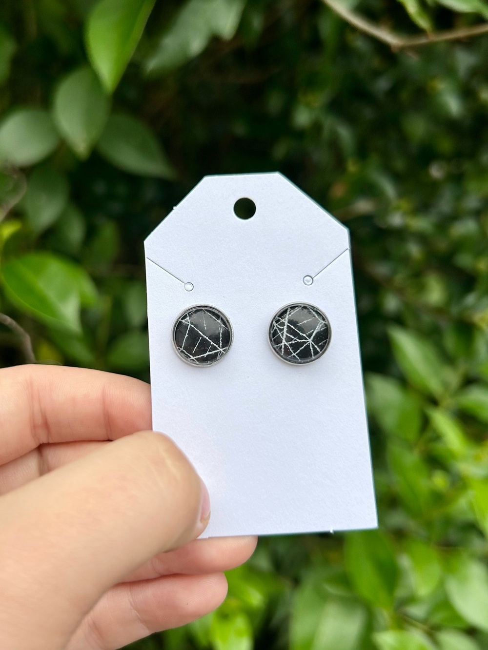 REAL Spiderweb Round Stud Earrings